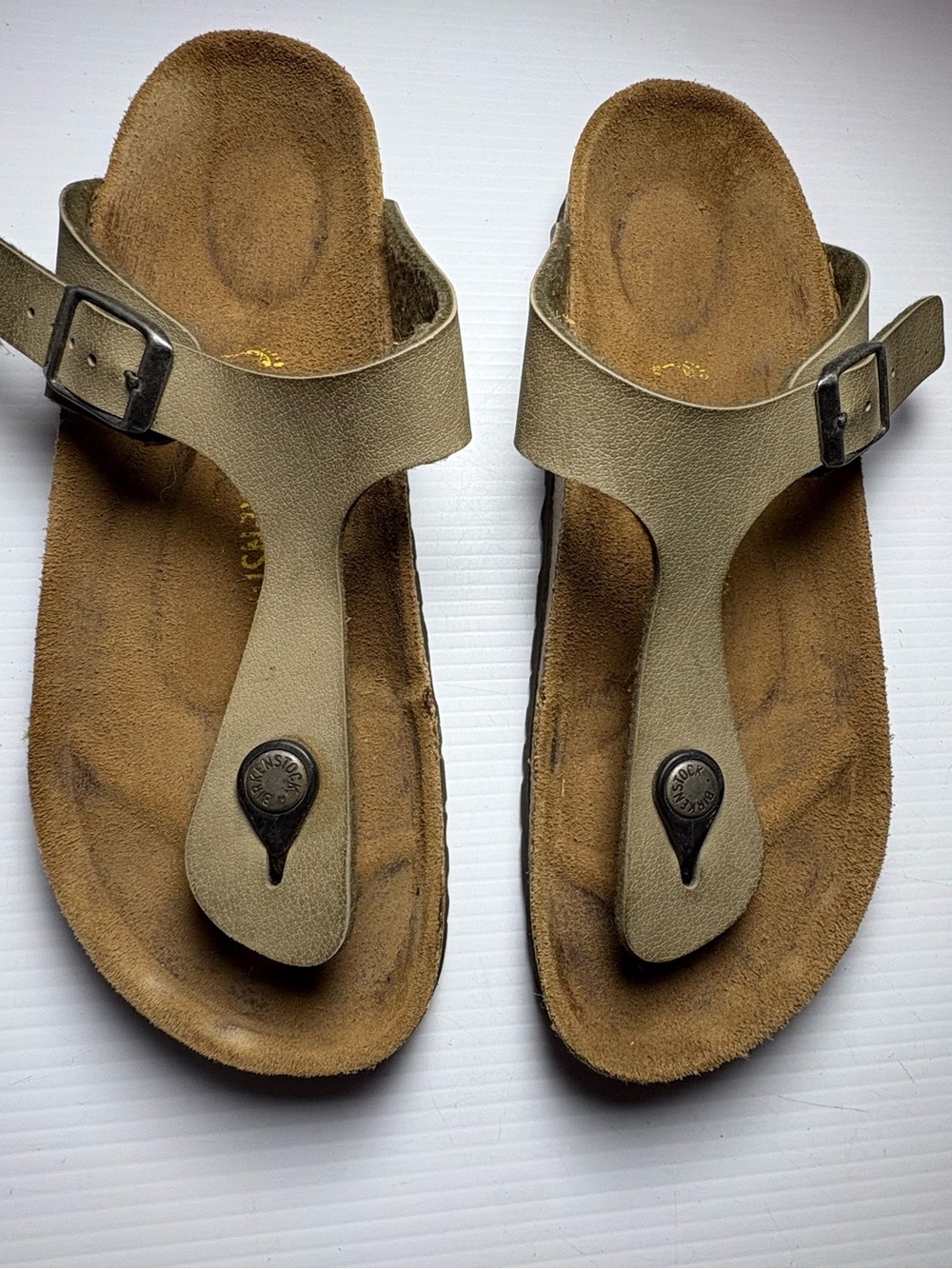 Birkenstock Taupe T‑Strap Comfort Sandals